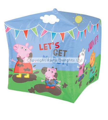 BALÃO METALIZADO CUBO PEPPA PIG 24"